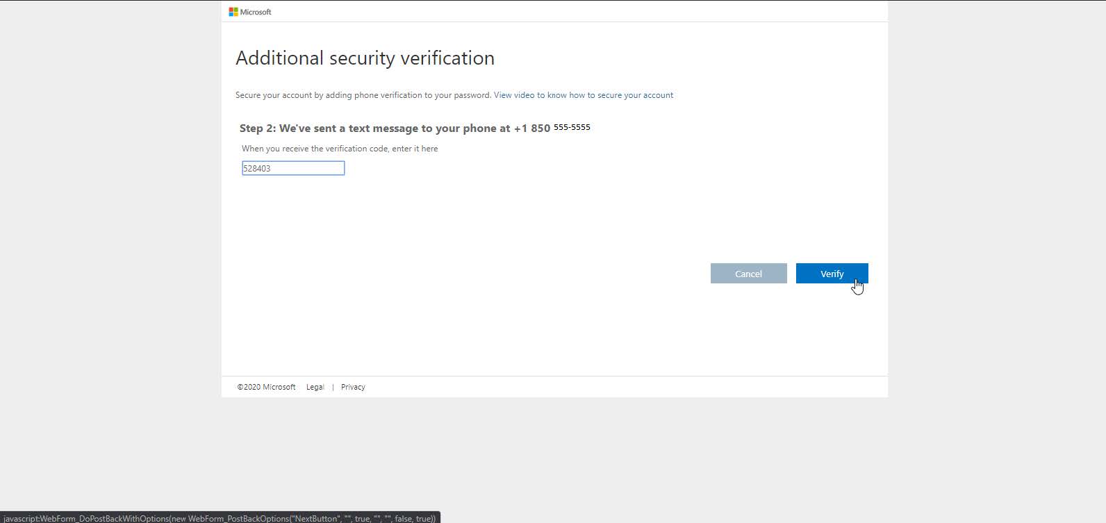 Additional Security Verification