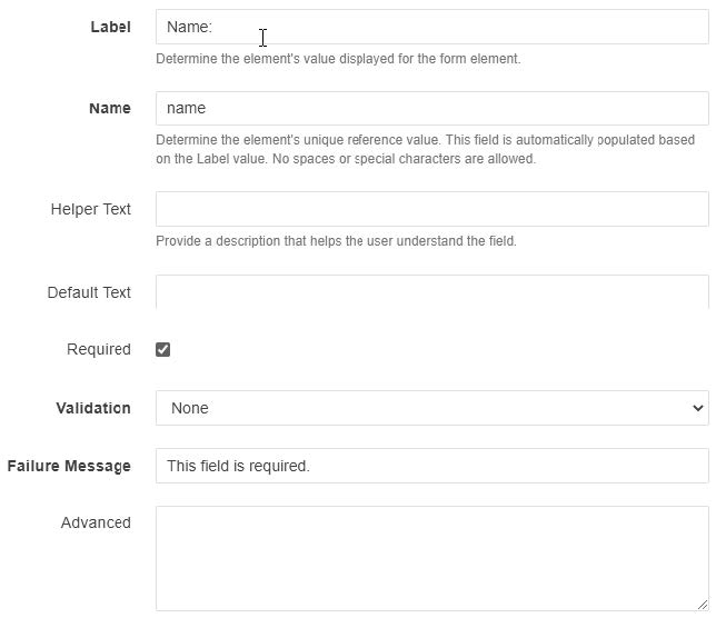 Image showing Single-line text field with required field