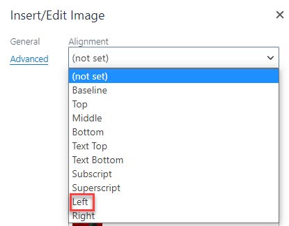 Image showing Left alignment