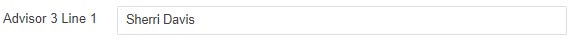 Image showing Advisor 3 Line 1  input field