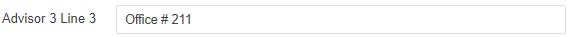 Image showing Advisor 3 Line 3  input field