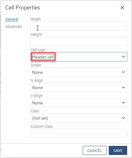 Image showing Header Cell